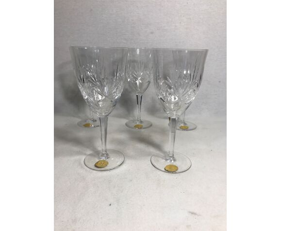 Set of 5 wine glasses crystal Villeroy & Boch wine stand bar model | Selency