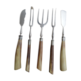 Set of 5 cutlery horn handle