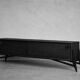 Vintage Mid-Century Scandinavian Modern Dark Oak Sideboard & Wooden Handles