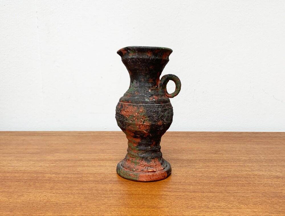 German brutalist carafe vase from the mid-century in the style of Gerhard Liebenthron, 1960s.