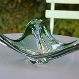 Val St Lambert green crystal bowl