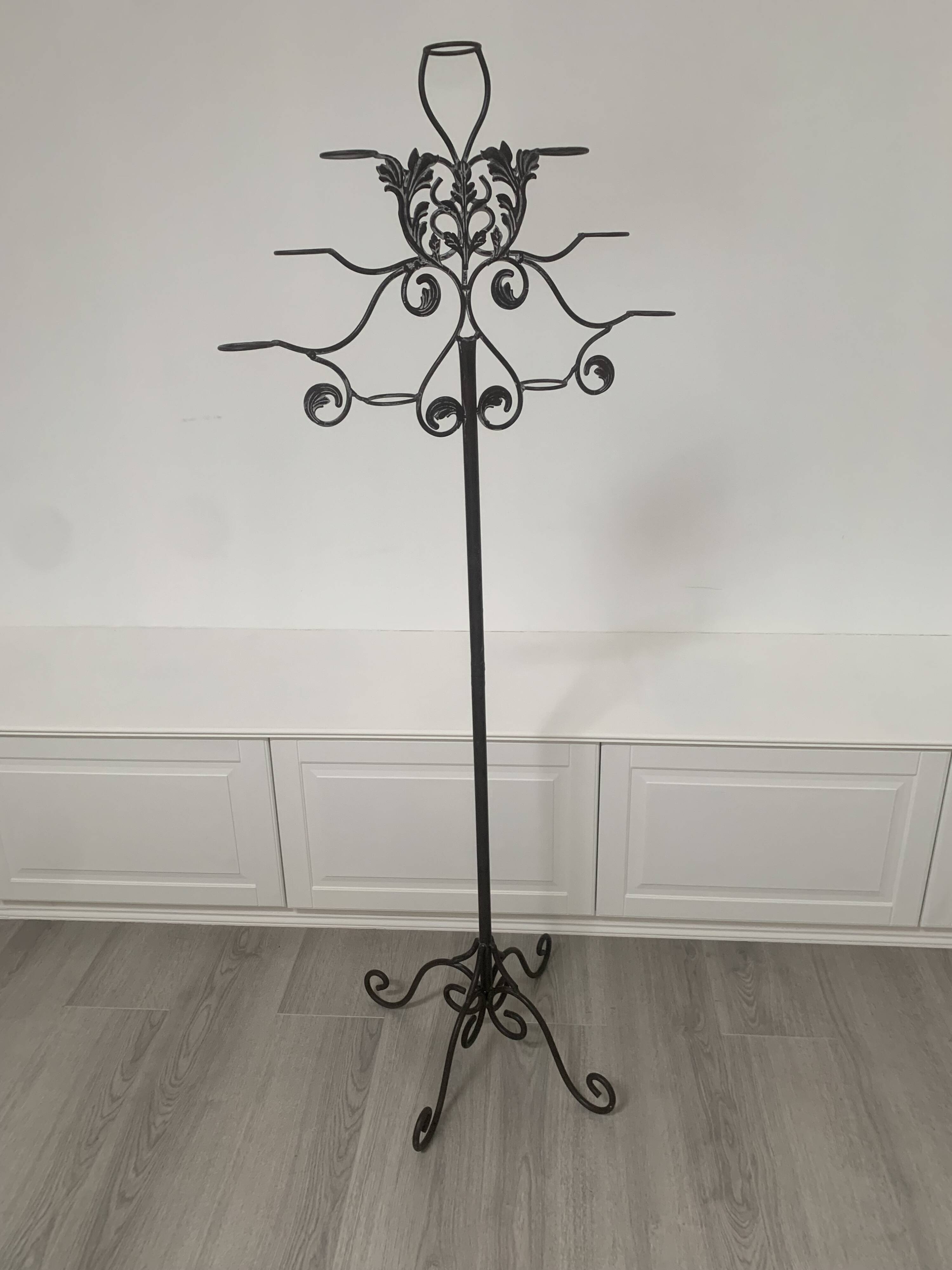 Large black wrought iron floor candelabrum (H150 cm) – Classic & Roman style