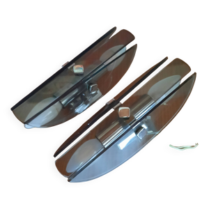 Paire d'appliques verre - chrome