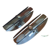 Pair of smoked glass and chrome wall lights