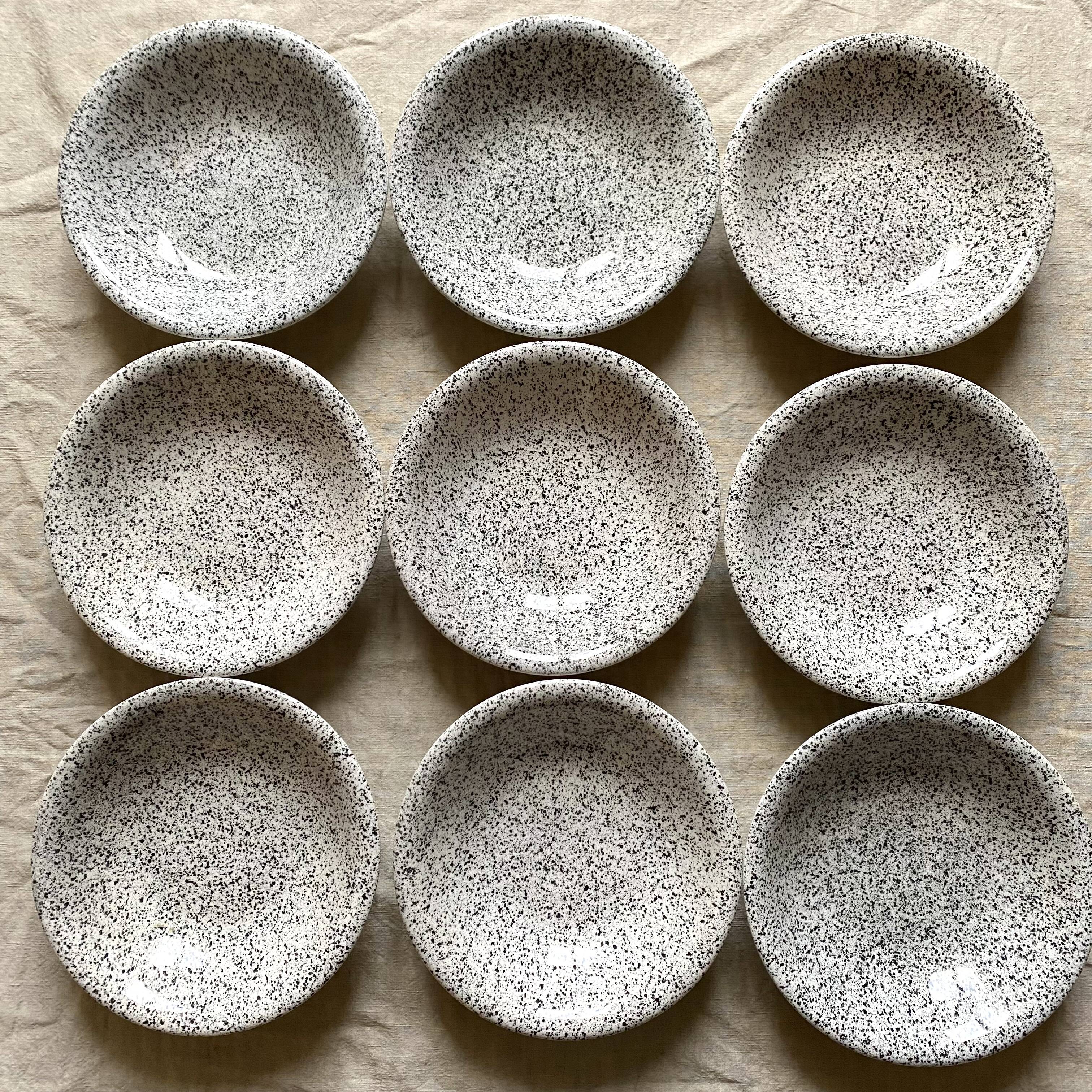 Black and white hollow plates 80s