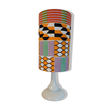 Afro-pop table lamp with Kente wax print