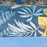 2-Seater Bench in Azure Blue Fabric – 1940s