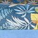 2-Seater Bench in Azure Blue Fabric – 1940s