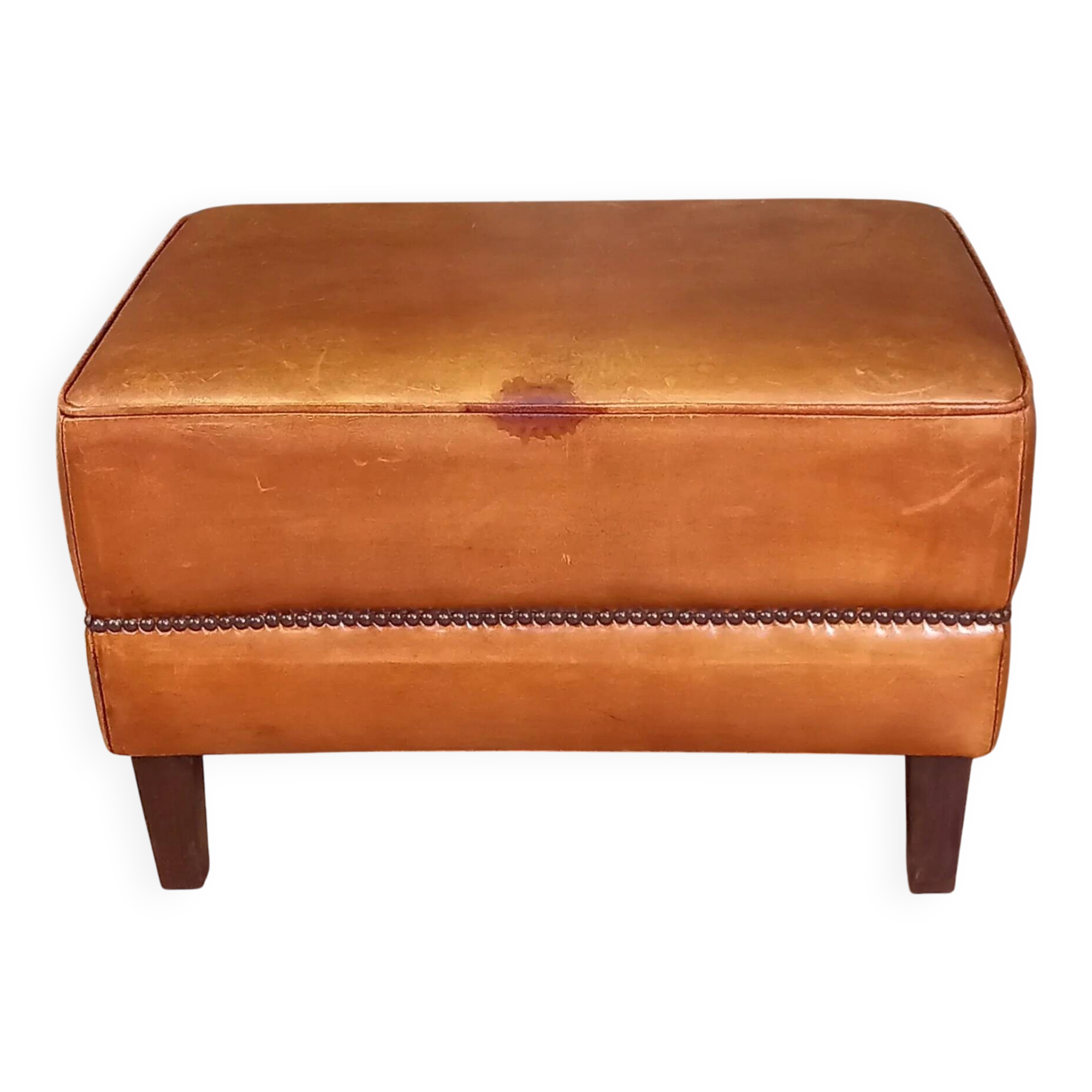 Sheepskin ottoman