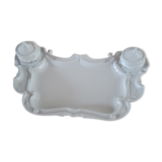 Double porcelain inkwell