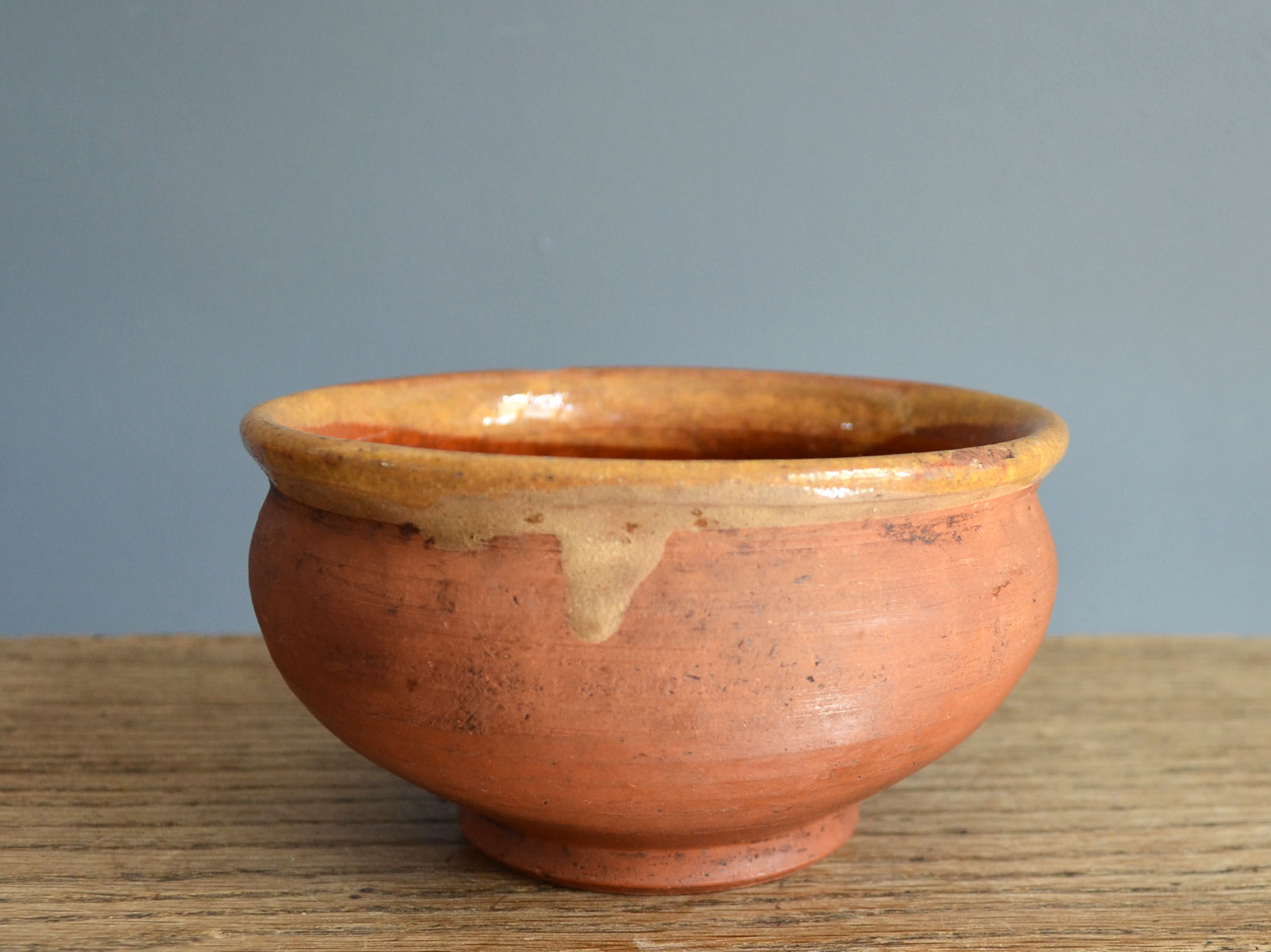 3 old terracotta bowls