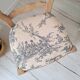 Country chair in blue toile de Jouy