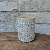 Old terracotta mug with glazed interior