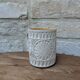 Old terracotta mug with glazed interior
