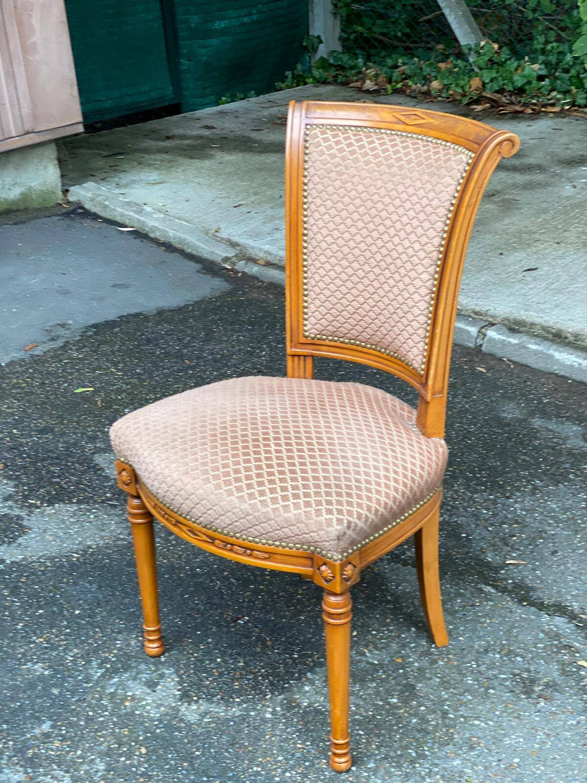 Louis XVI solid wood upholstered office chair