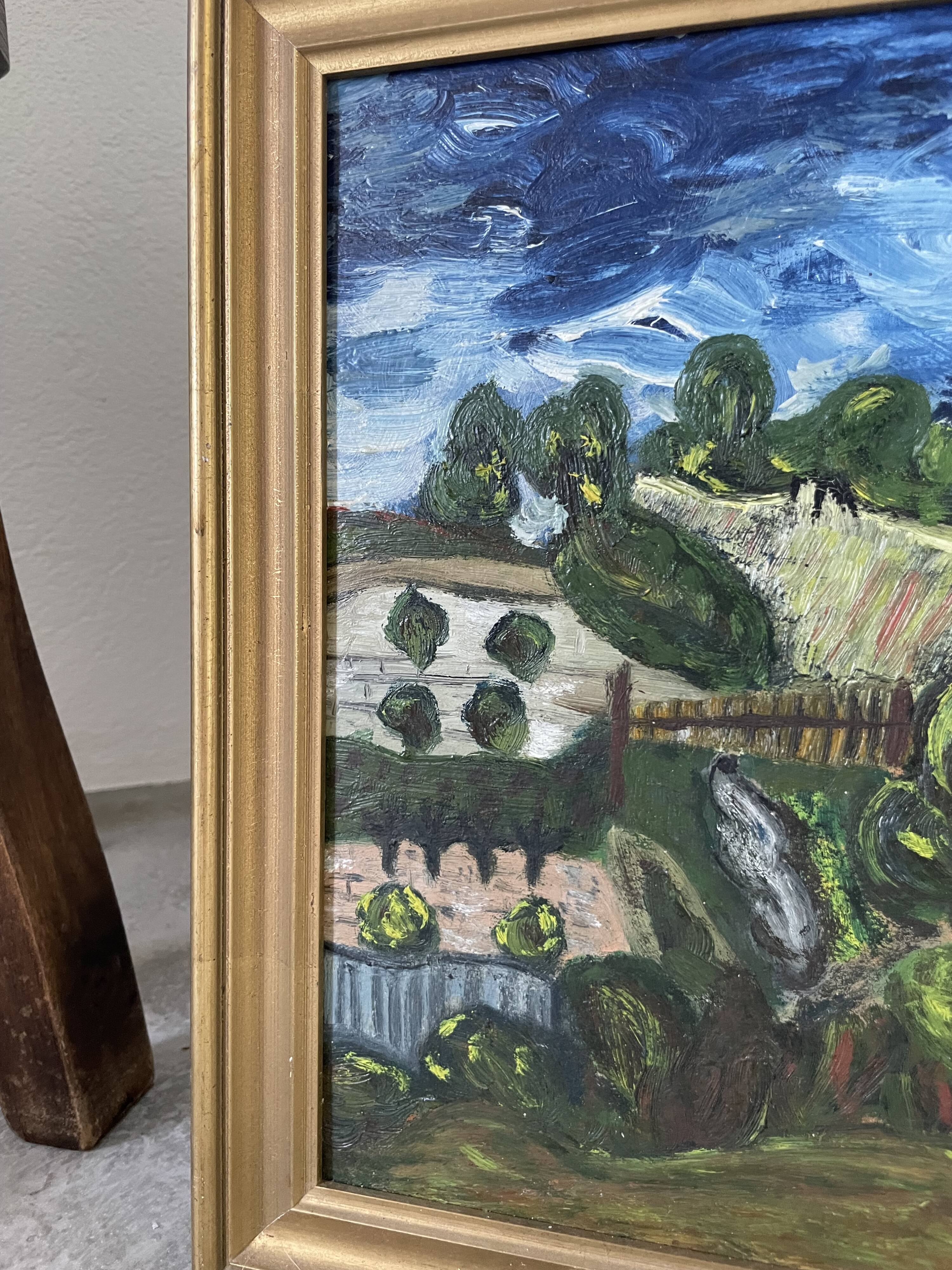 Oil painting Chaumes de Cordeville
