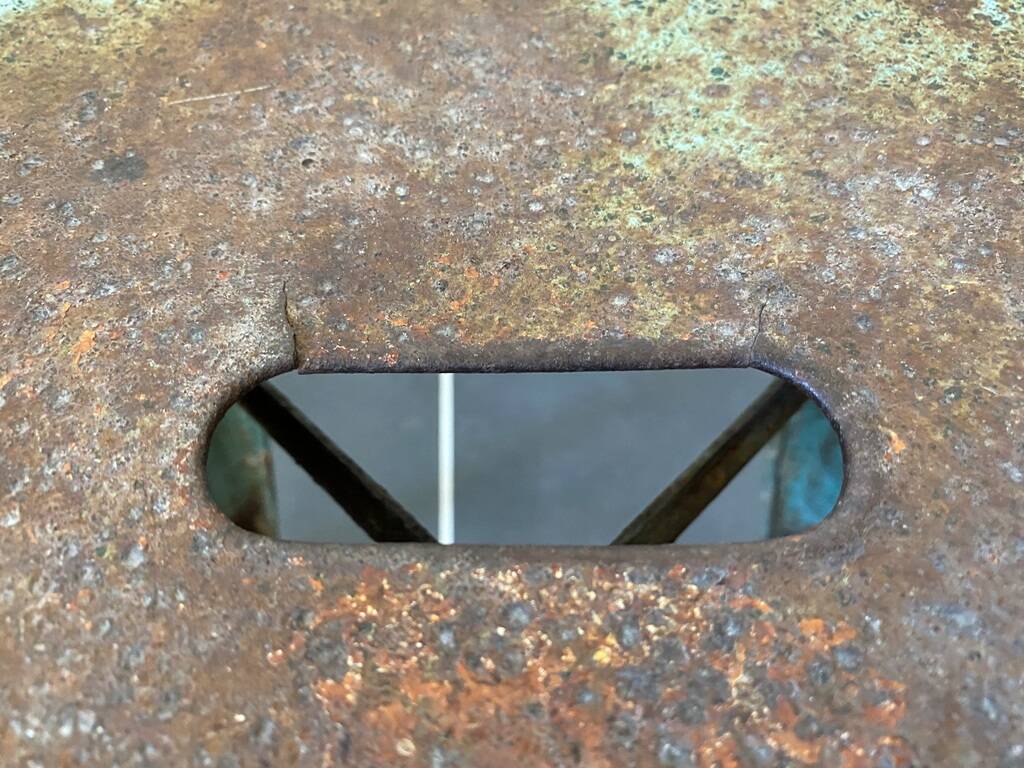 Authentic vintage industrial tolix metal stool by Xavier Pauchard 1950 n1