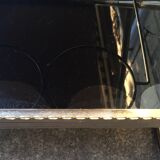 Rolling serving table glass and brass