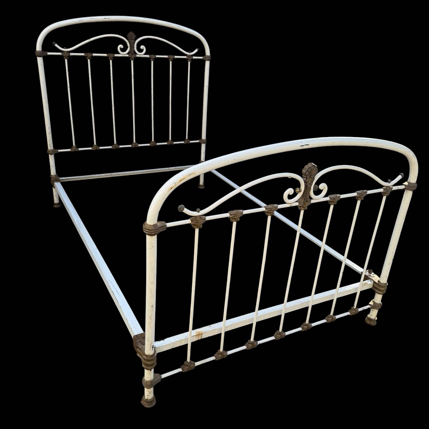 Antique wrought iron bed from the 1900s