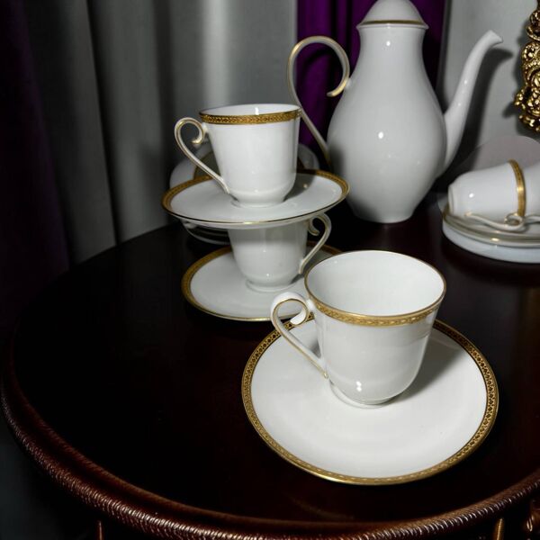 Service à café ancien en porcelaine – 9 personnes, Limoges