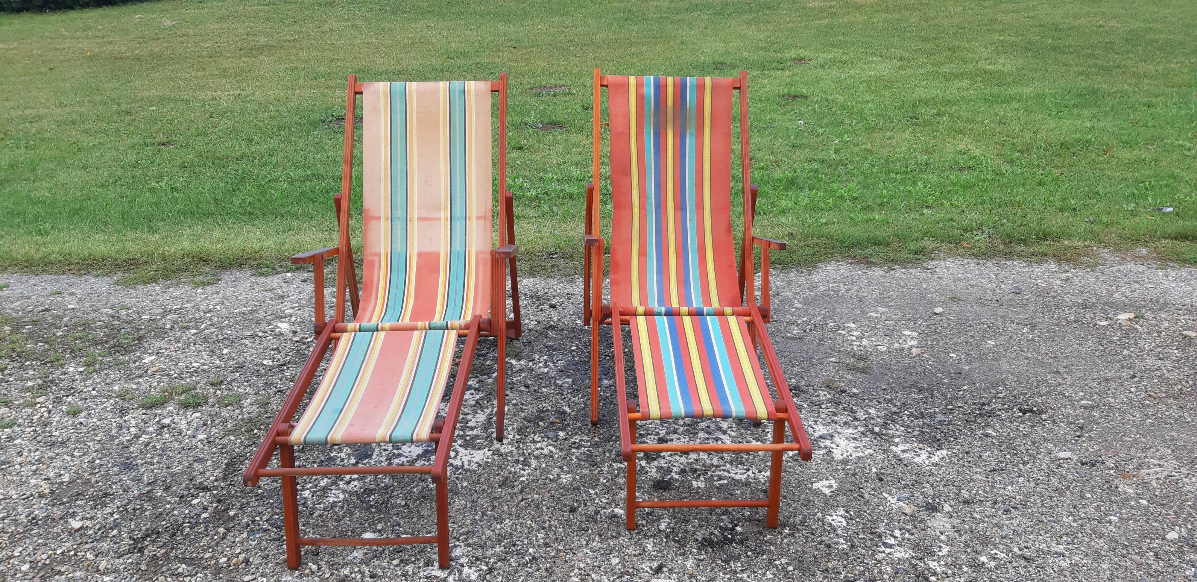 Pair of vintage long chairs