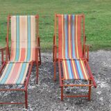Pair of vintage long chairs