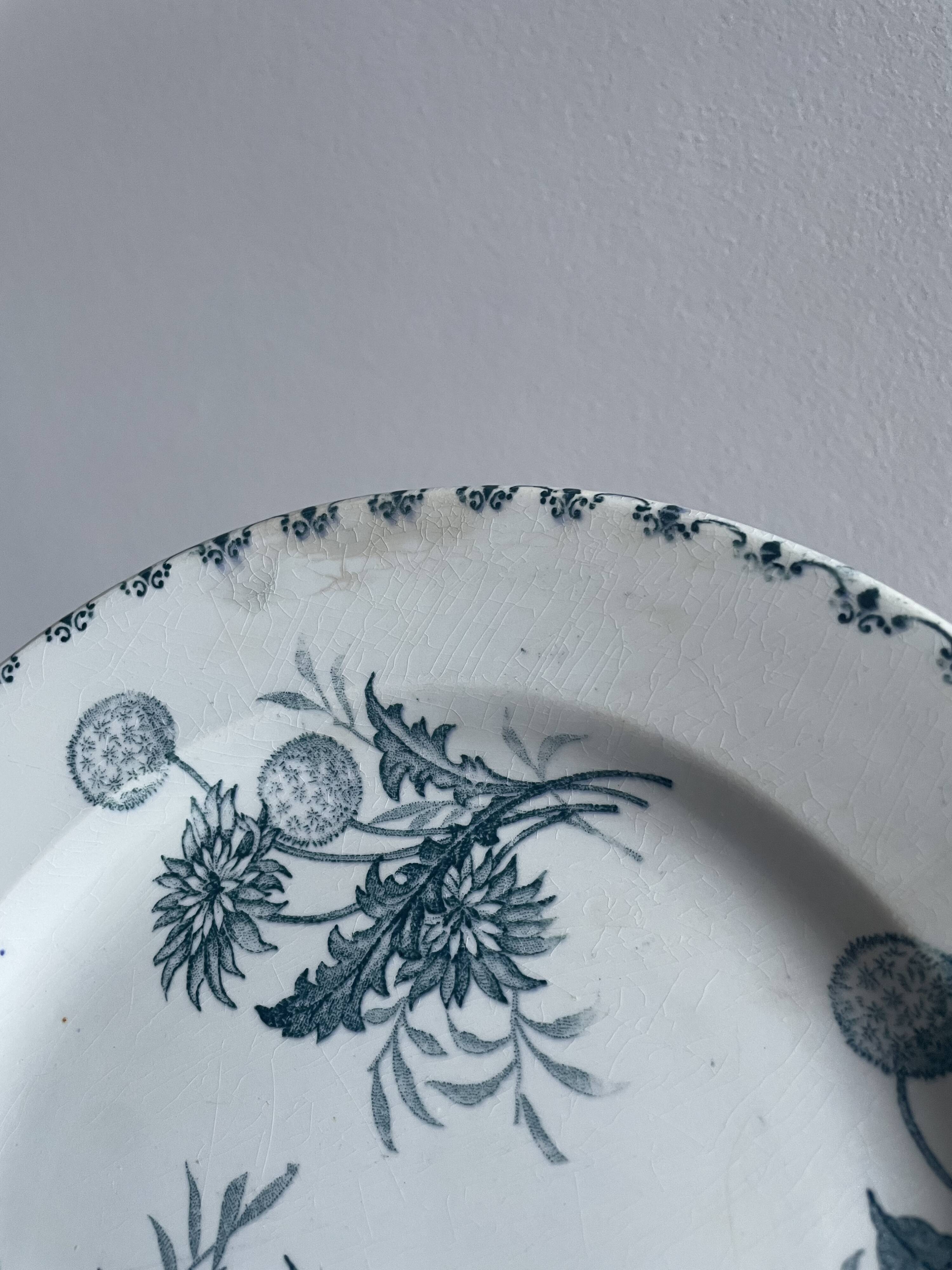 Set of 10 flat plates Terre de Fer XIXth, "Madrid"