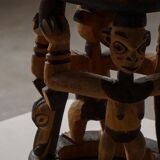 Decorative stool carved from African hardwood / Tribal art piece, mid-20th century