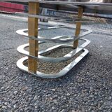 Vintage coffee table with chrome and gold base