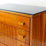 Tables de chevet du milieu du siècle avec plateau en verre noir, Novy Domov, Tchécoslovaquie, années 1960