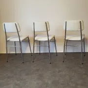 3 chaises formica bouclettes blanches