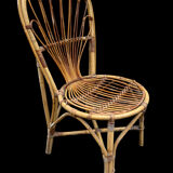 Set en rotin fauteuil et chaise Provençale des années 60