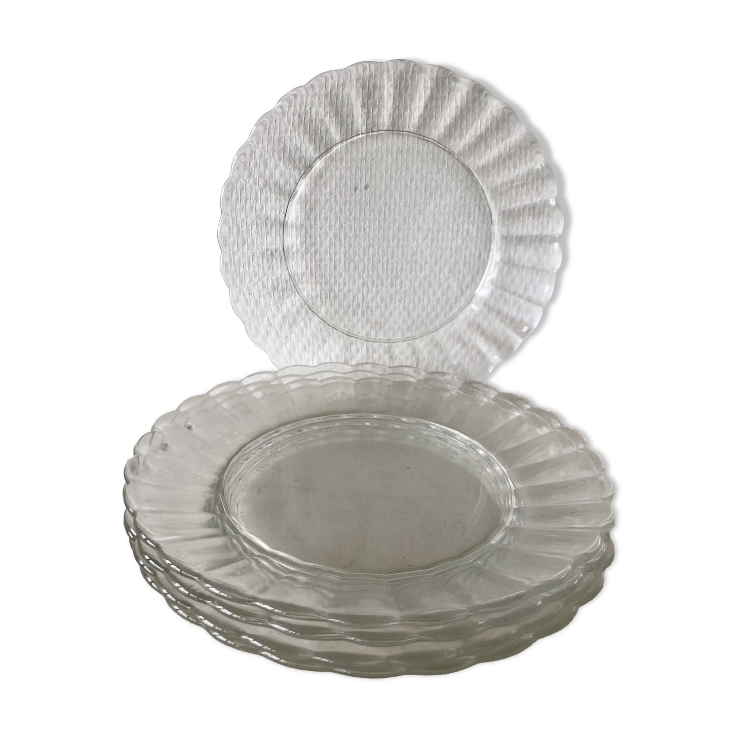5 Duralex transparent dinner plates