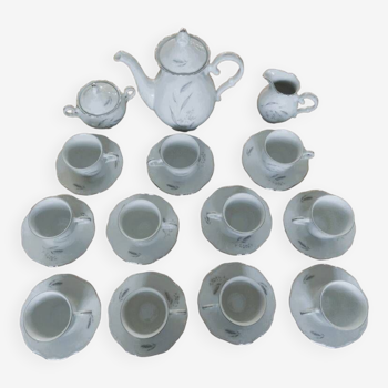 Service of 14 branded coffee pieces Fine Bohemian porcelain Carlsbad Czechoslovakia