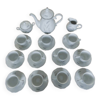 Service of 14 branded coffee pieces Fine Bohemian porcelain Carlsbad Czechoslovakia