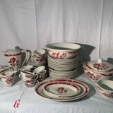 Art Deco pink earthenware service by Badonviller, porcelain, circa 1930