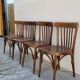 Set of 4 vintage Baumann style bistro restaurant chairs 1950s