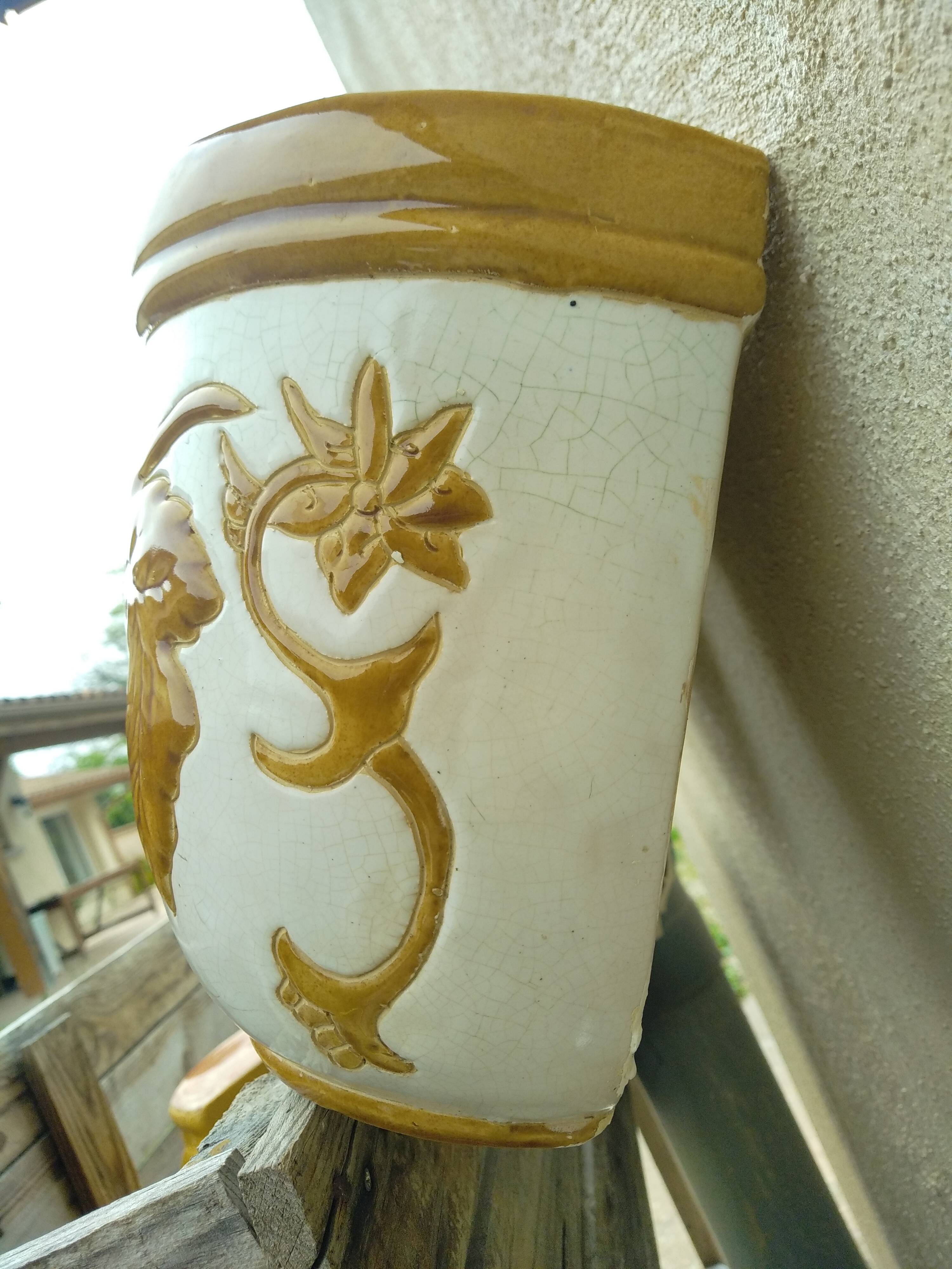 Pair of wall-mounted planters/flower pots