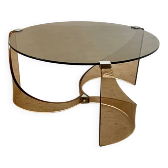 Old plexiglass and smoked glass coffee table design Space age 60s/70s vintage
