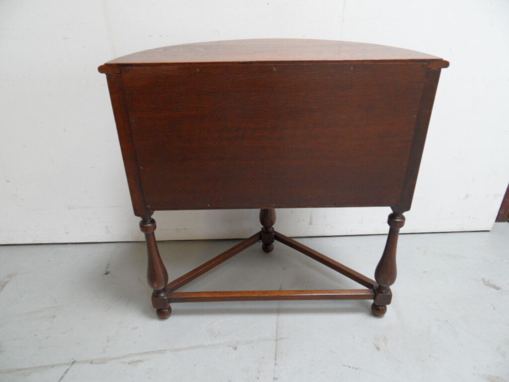 Table demi-lune en chêne vintage avec volet roulant