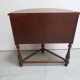 Table demi-lune en chêne vintage avec volet roulant