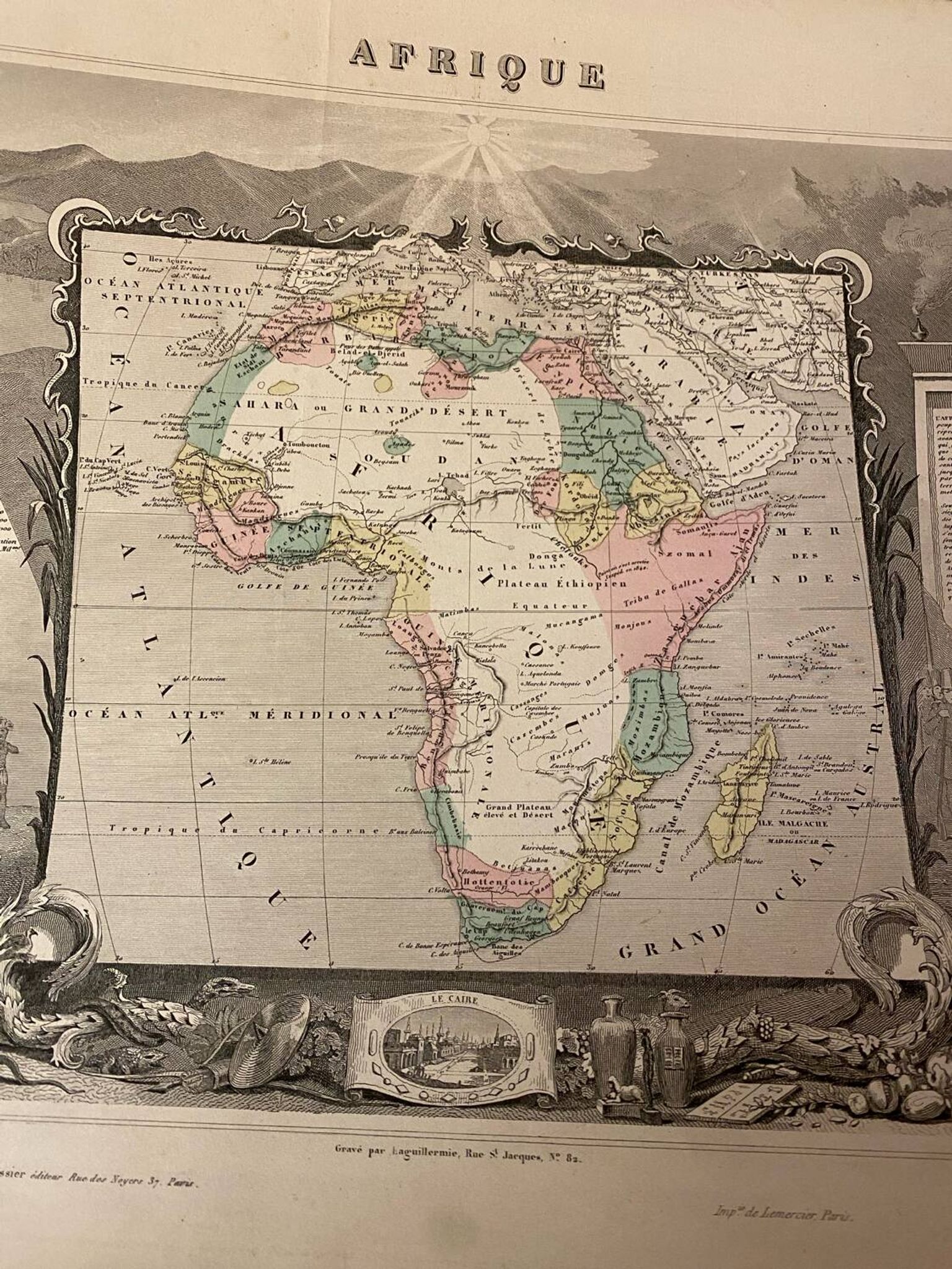 Old illustrated map of Africa