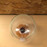 Ancien vase sur pied empoli verre pied orange vintage