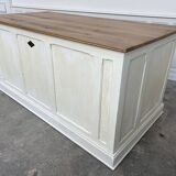 Large white oak craft bench