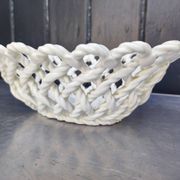Vintage woven ceramic fruit bowl