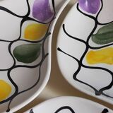 Three vintage free-form ceramic ravine dishes from the 1950s