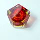 Italian Sommerso faceted lighter by Flavio Poli, red & yellow Murano glass, 1970s