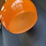 Vintage suspension in orange opaline – retro 70s design chandelier.
