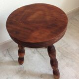 Tripod stool feet "rosary" in vintage wood 60s-70s