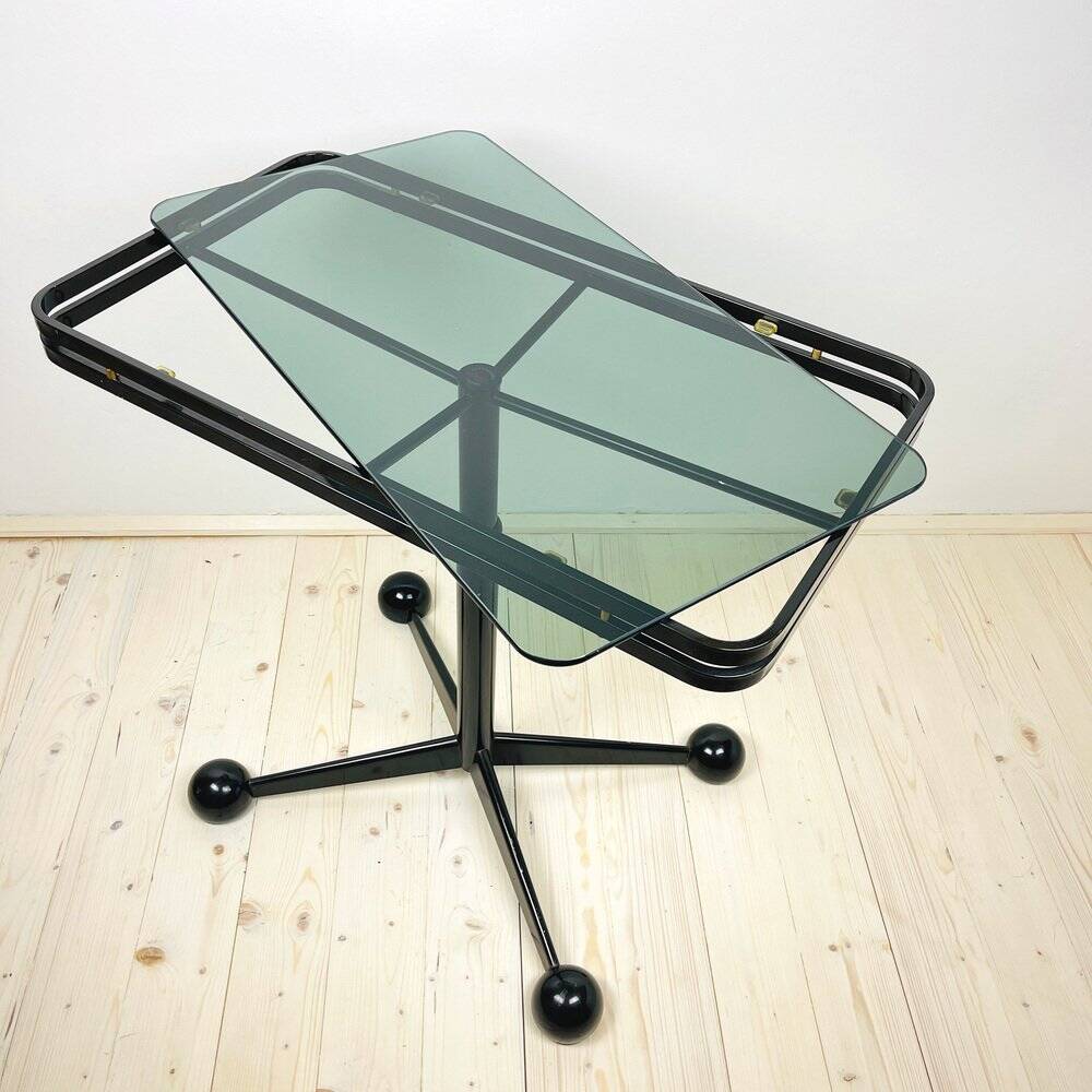 Large black Italian coffee table by Allegri Arredamenti, 1970s.